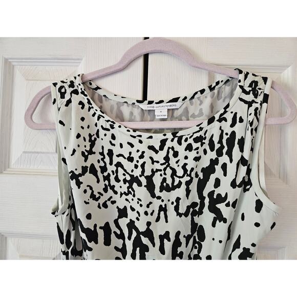 Diane von Furstenberg DVG New Della Paint Splash Printed Silk Dress, Women's 6 - Picture 5 of 10